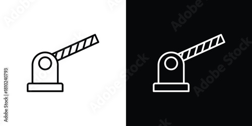 Barrier icons pack. Set of black and white liner stroke symbols