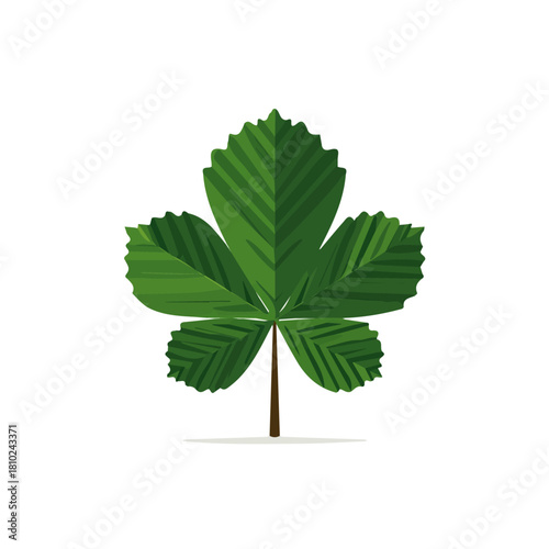 A_Simple_flat_2D_icon_of_a_chestnut_leaf_isolated_on_a_white, simple illustration with EPS format design