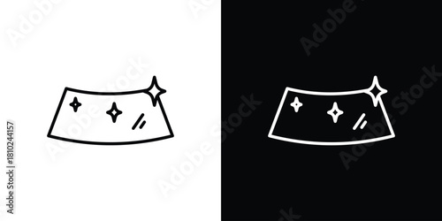 car windscreen icons pack. Set of black and white liner stroke symbols