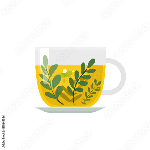 A_Simple_flat_2D_icon_of_a_cup_of_herbal_tea_isolated_o_white, simple illustration with EPS format design	