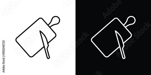 Cutting board with knifes. collection. Silhouette flat icon design element.. vector glyph flat icons