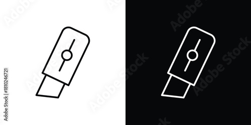 Cutter icons pack. Set of black and white liner stroke symbols