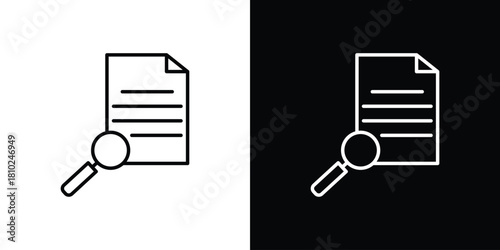 Define icons pack. Set of black and white liner stroke symbols