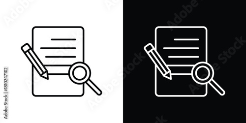 Defining icons pack. Set of black and white liner stroke symbols