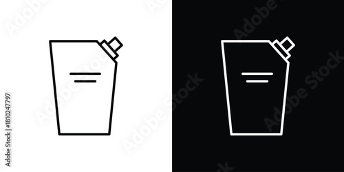 Doys. collection. Silhouette flat icon design element.pouch icons pack. Set of black and white liner stroke symbols