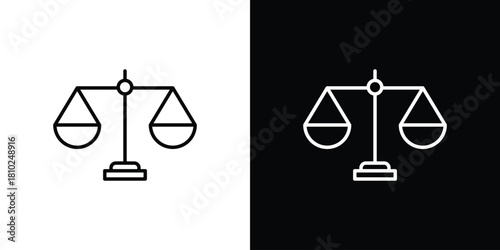 Ethics icons pack. Set of black and white liner stroke symbols