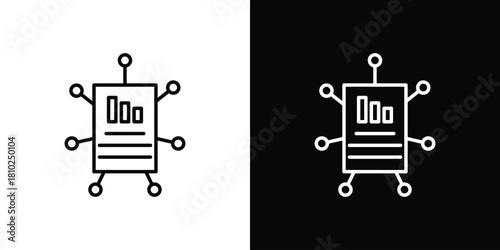 Frameworks icons pack. Set of black and white liner stroke symbols