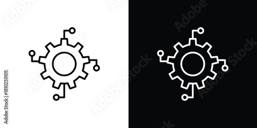 Function icons pack. Set of black and white liner stroke symbols