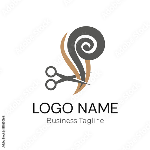 Logo Gold Beauty Hair Salon Vector Design Template