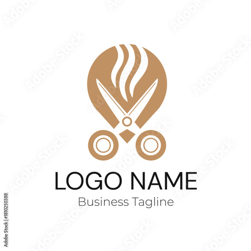 Logo Gold Beauty Hair Salon Vector Design Template