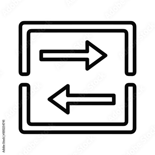 Two way arrow icon representing exchange or transfer between two sides