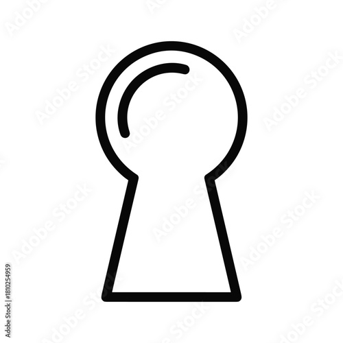Simple outline illustration of a classic keyhole shape with a rounded top and a wider base