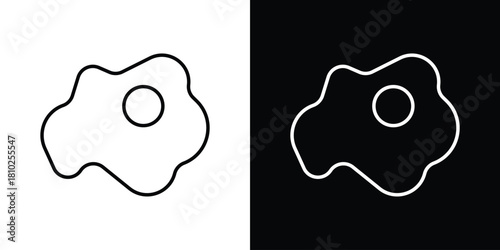 Omelet icons pack. Set of black and white liner stroke symbols