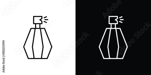 Parfum icons pack. Set of black and white liner stroke symbols