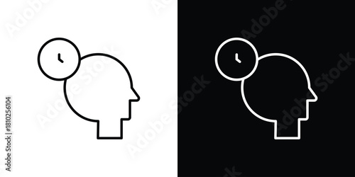 Patience icons pack. Set of black and white liner stroke symbols