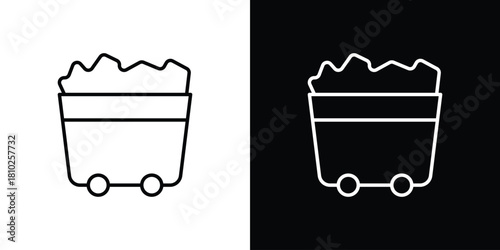 Raw material icons pack. Set of black and white liner stroke symbols
