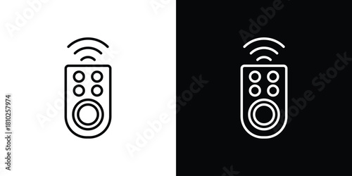 Remote icons pack. Set of black and white liner stroke symbols