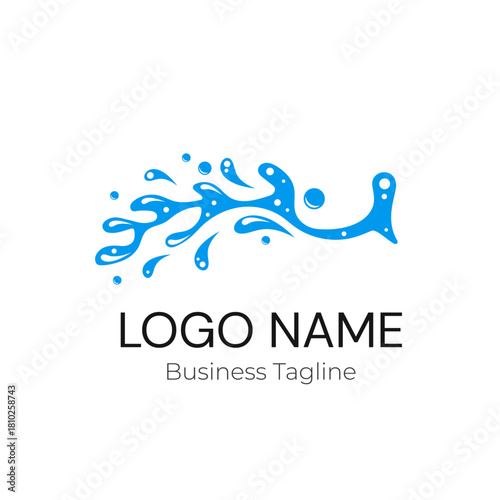 Logo Water Drop Splatter Business Vector Design Template