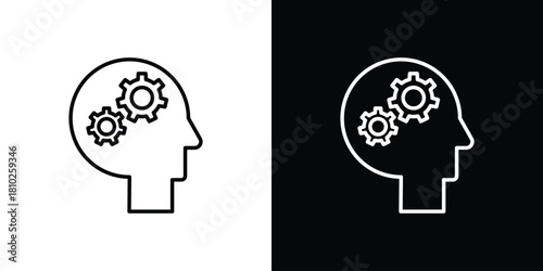 Skills icons pack. Set of black and white liner stroke symbols