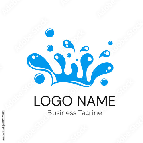 Logo Water Drop Splatter Business Vector Design Template
