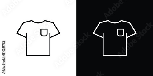 Soccer jersey icons pack. Set of black and white liner stroke symbols