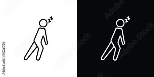 Tired icons pack. Set of black and white liner stroke symbols