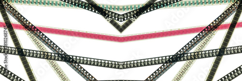 old 8mm cine film on white background