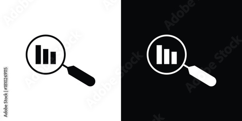 Analysis icons symbols in flat style.