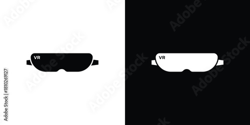 AR headset icons symbols in flat style.