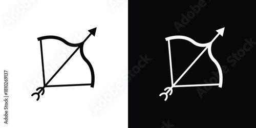 Archery icons symbols in flat style.