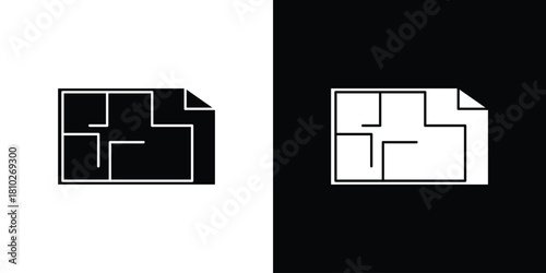Architecture plan icons symbols in flat style.