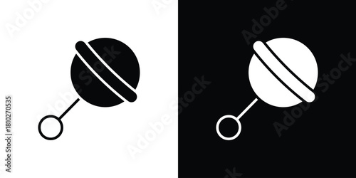 baby rattle icons symbols in flat style.