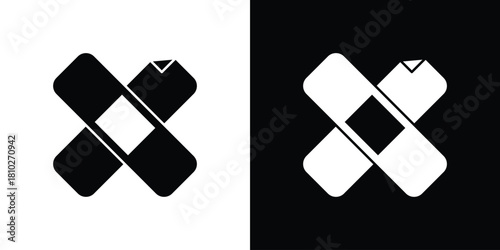 Band aid icons symbols in flat style.