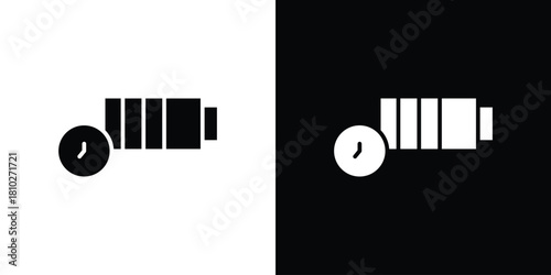 Battery life icons symbols in flat style.