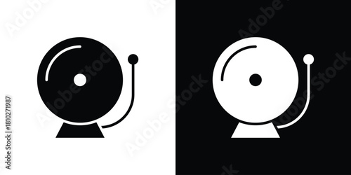 Bell school icons symbols in flat style.