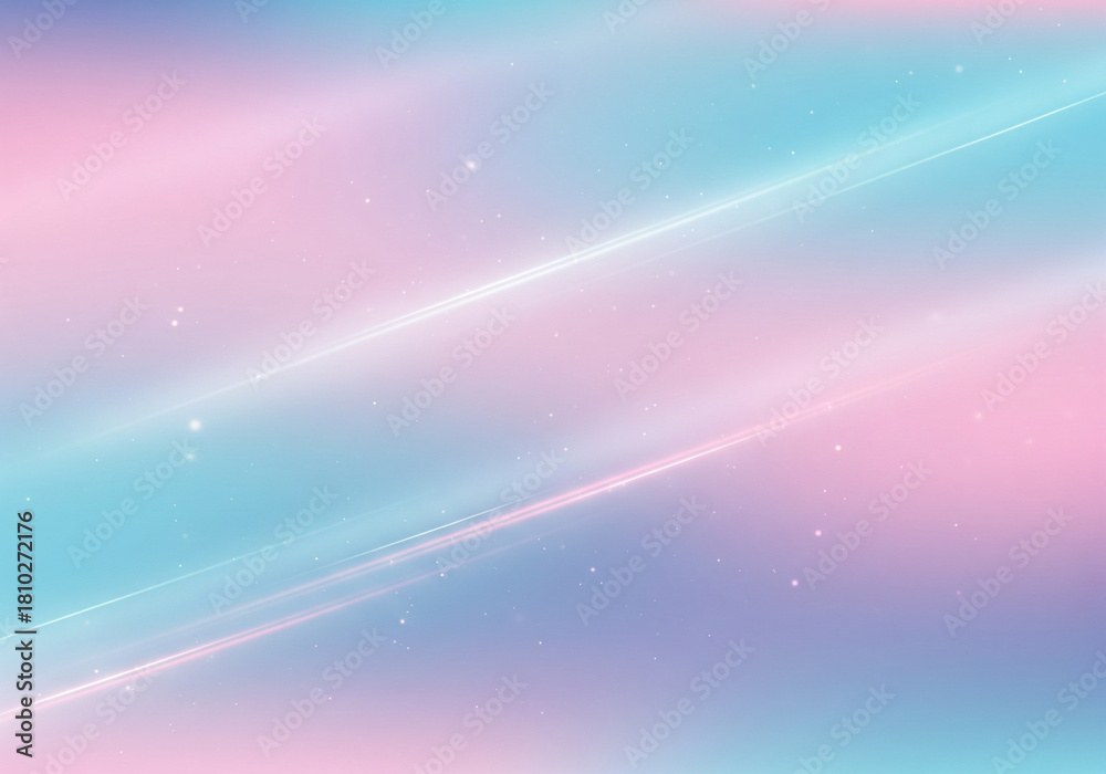 Obraz premium Dreamy pastel background with shimmering light streaks and soft glowing lines, creating a serene and ethereal abstract design for creative projects