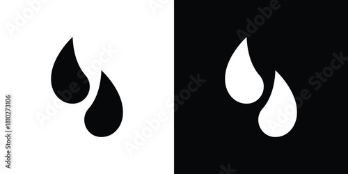 Blood drops icons symbols in flat style.