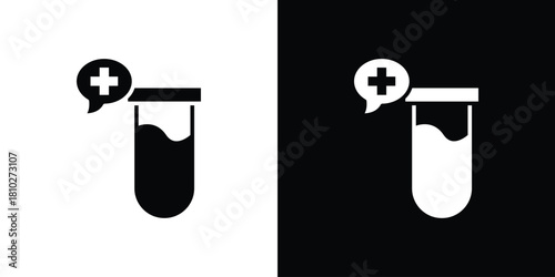 Blood test icons symbols in flat style.