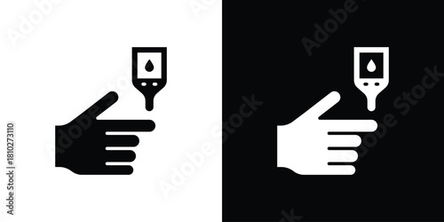 Blood sugar test icons symbols in flat style.