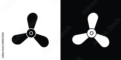 Boat screw icons symbols in flat style.