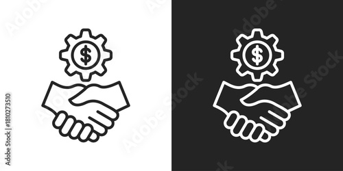 relationships Icon In Black And White Line Style