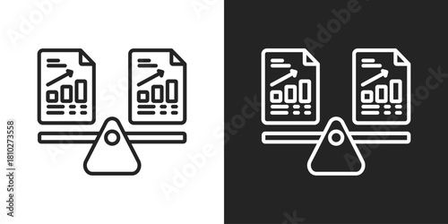 Compare Icon In Black And White Line Style