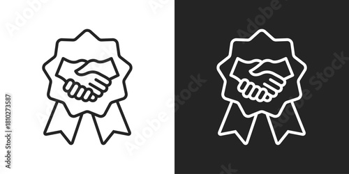 Trustworthiness Icon In Black And White Line Style