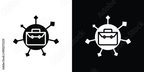 Business model icons symbols in flat style.