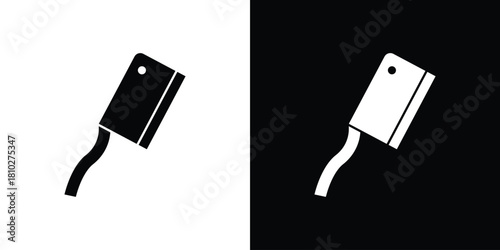 Butcher knife icons symbols in flat style.