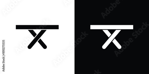 Camping table icons symbols in flat style.