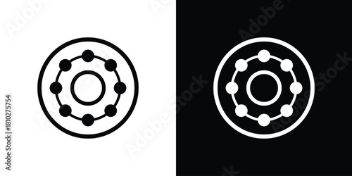 Car bearing icons symbols in flat style.
