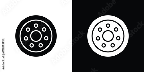 Car bearing icons symbols in flat style.