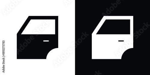 car door icons symbols in flat style.