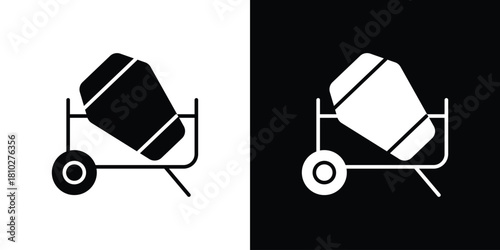 cement mixers icons symbols in flat style.